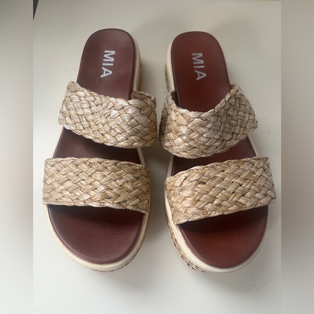 MIA Women's Natural Woven Espadrille Sandals